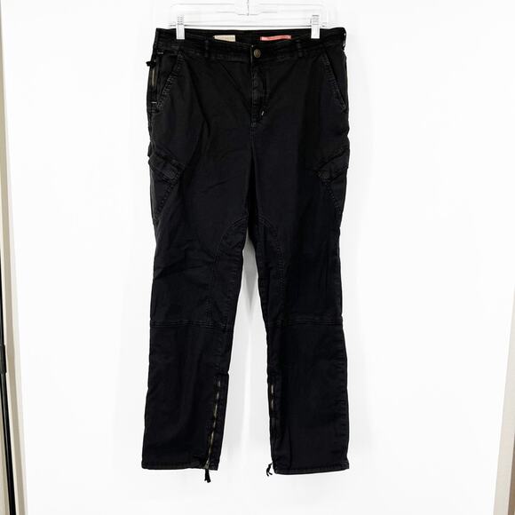 Pilcro by Anthropologie Utility Pants in Washed Black/Gray Ankle Zippers - Picture 1 of 8